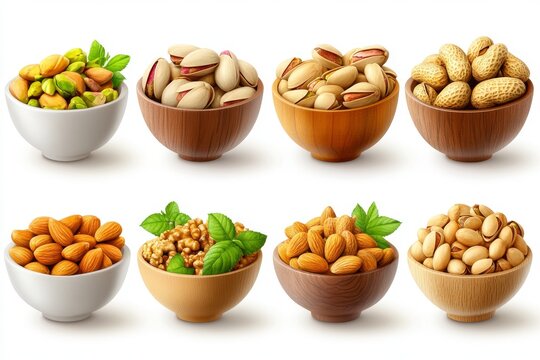 Corazones y frutos secos para el d&iacute;a de San Valent&iacute;n en un arreglo colorido de nueces