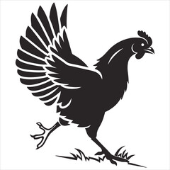  silhouette Chicken image on white background