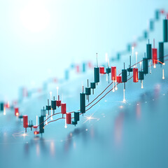 Abstract Financial Market Graph with Uptrend and Downtrend
