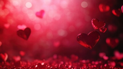 Obraz premium Romantic Red Hearts Background Valentines Day Image