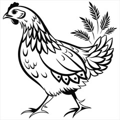  silhouette Chicken image on white background