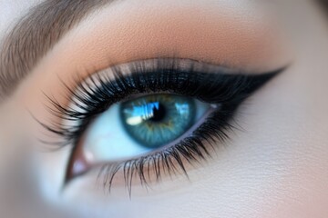 Obraz premium Captivating Close-Up of Beautiful Blue Eye