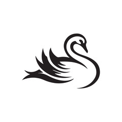 black swan silhouette vector graphic style