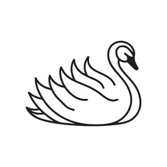 black swan silhouette vector graphic style