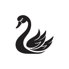 Fototapeta premium black swan silhouette vector graphic style