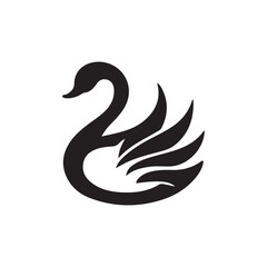 black swan silhouette vector graphic style