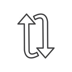 Clockwise vertical arrows icon Vector logo set flat