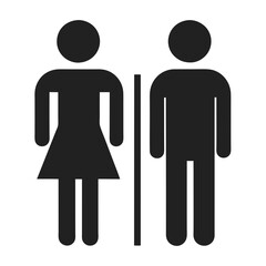 Men and women toilet sign icon, Toilet icon, Bathroom icon silhouette vector illustration 