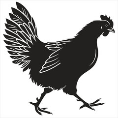 silhouette Chicken image on white background
