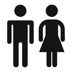 Men and women toilet sign icon, Toilet icon, Bathroom icon silhouette vector illustration 