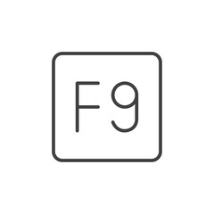 F9 key icon Vector logo set flat