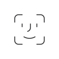 Face id icon Vector logo set flat