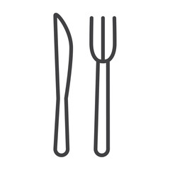 Fork knife icon Vector logo set flat
