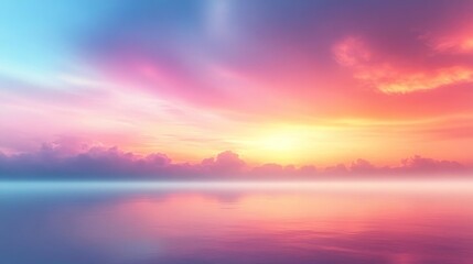 Obraz premium Serene sunset reflections on water. Generative AI