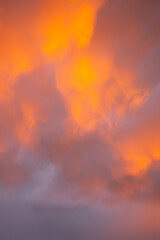 Natural sky background. Sunset like a fire in the sky