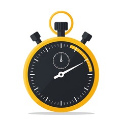 stopwatch illustration isolated on transparent, cut out	
