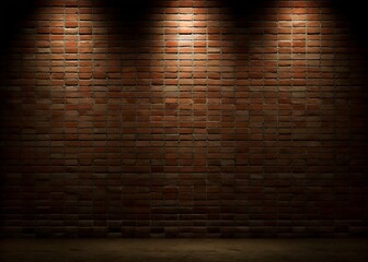 Empty brick wall with spotlights, product display