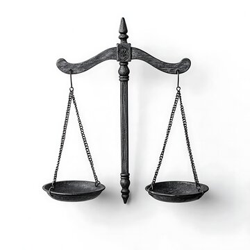 recommend clip art: Fairness scales of justice on white background