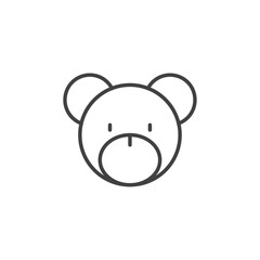 Teddy bear face icon Vector logo set flat
