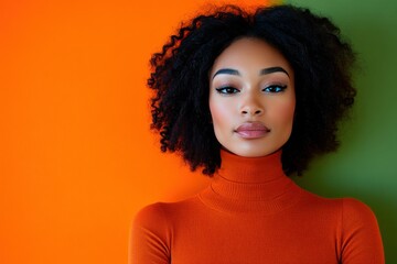 Confident Young Woman with Vibrant Background
