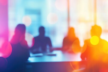 Engaged Group in a Vibrant Meeting Scene