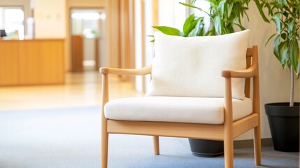 Comfortable waiting room chair, peaceful office