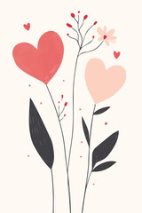 Illustration vector of Happy Valentines Day card