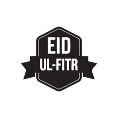 Eid Mubarak typography icon. Greeting card, sticker, poster, banner, cover and background isolated vector design. Vector illustration on a white background.