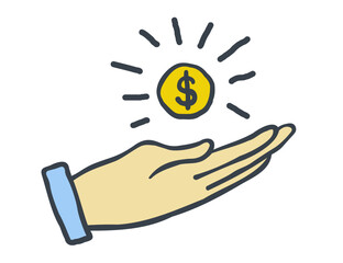 money symbol in hand drawn style. Elements for stickers decoration design mail posts postcards poster print background backdrop