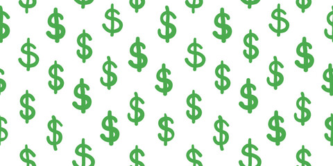 Seamless pattern with money in hand drawing style in vector on transparent background. Element for decoration postcards poster print background backdrop wrapping packaging wallpaper banner