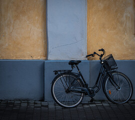 Bicycle against wall