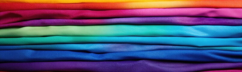 Waves of colorful fabric represent the LGBT pride flag, flowing together in a beautiful display of unity and diversity during a vibrant celebration event focused on love and acceptance