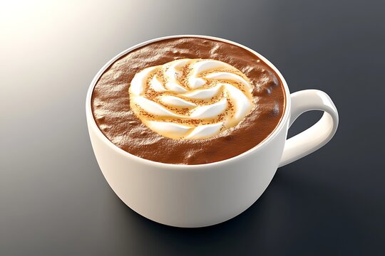 steaming hot cappuccino in ceramic cup