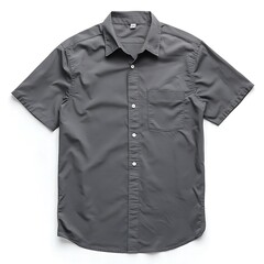 Gray short-sleeve shirt on white background
