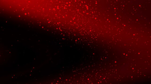 Red and Black G radient Bokeh Background with Scattered Glowing Particles