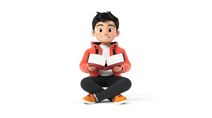 Fototapeta premium cartoon student taking notes