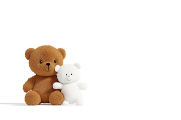 cartoon baby crawling with teddy