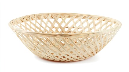 Natural Woven Serving Basket with Elegant Open Weave Design