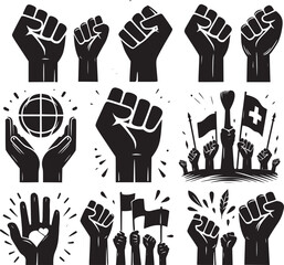 set of hand gestures