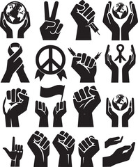 set of hands icons