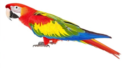 Obraz premium Vibrant Macaw Parrot with Bright Colors on White Background