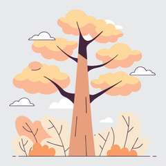 Stylized tree illustration on white background
