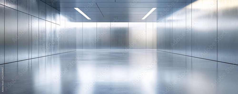 Aufkleber abstract modern architecture background featuring an empty showroom with polished concrete floor and