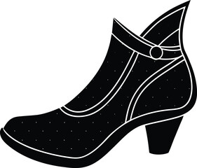 Witch  shoe silhouette vector illustration