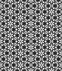 Black and white seamless abstract pattern. Background and backdrop. Grayscale ornamental design.