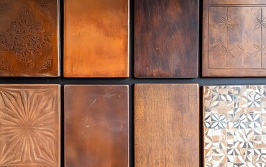 Collection of Brown Wooden and Tile Textures Background