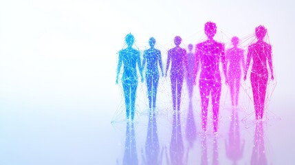 Connected Community: A Network of Individuals - Abstract image of interconnected people, symbolizing community, unity, and collaboration.  Bright, modern style.