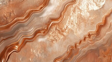 ethereal copper and rose gold metallic waves rippling across a seamless gradient background, with delicate light-catching textures and dynamic fluid patterns