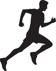 Running silhouette icon vector art illustration