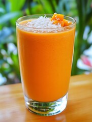 Refreshing Mango Coconut Smoothie Recipe - Tropical taste, creamy texture, vibrant color, healthy goodness, simple recipe.  Enjoy this delicious and refreshing mango smoothie!